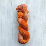 OOAK Vibrant Orange BFL Sock Fine Weight Yarn with Nylon