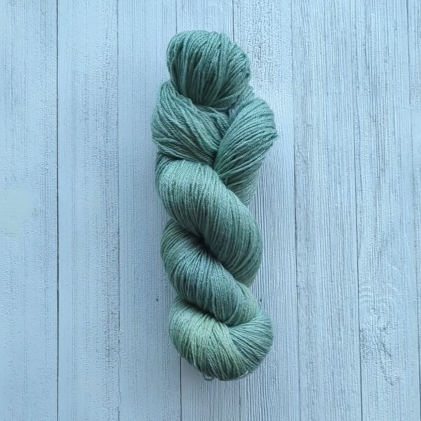 Green Fairy on Hand Dyed Buoy DK (BFL/Shetland/Manx wool) yarn - 250 yd